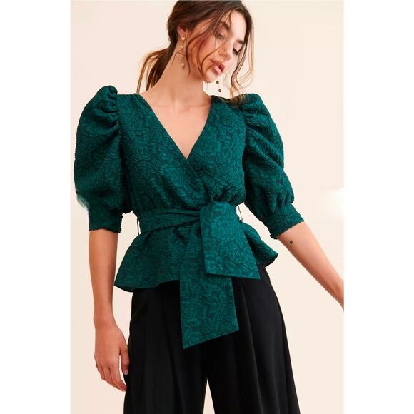 Hutch Tops - Hutch Jacquard Wrap Top